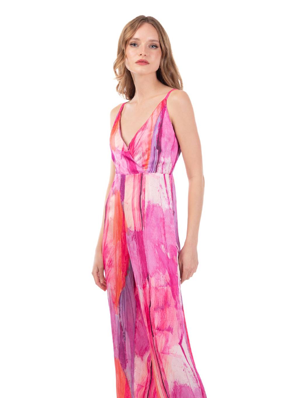 Le Volière Jumpsuit in fantasia fucsia Negozio