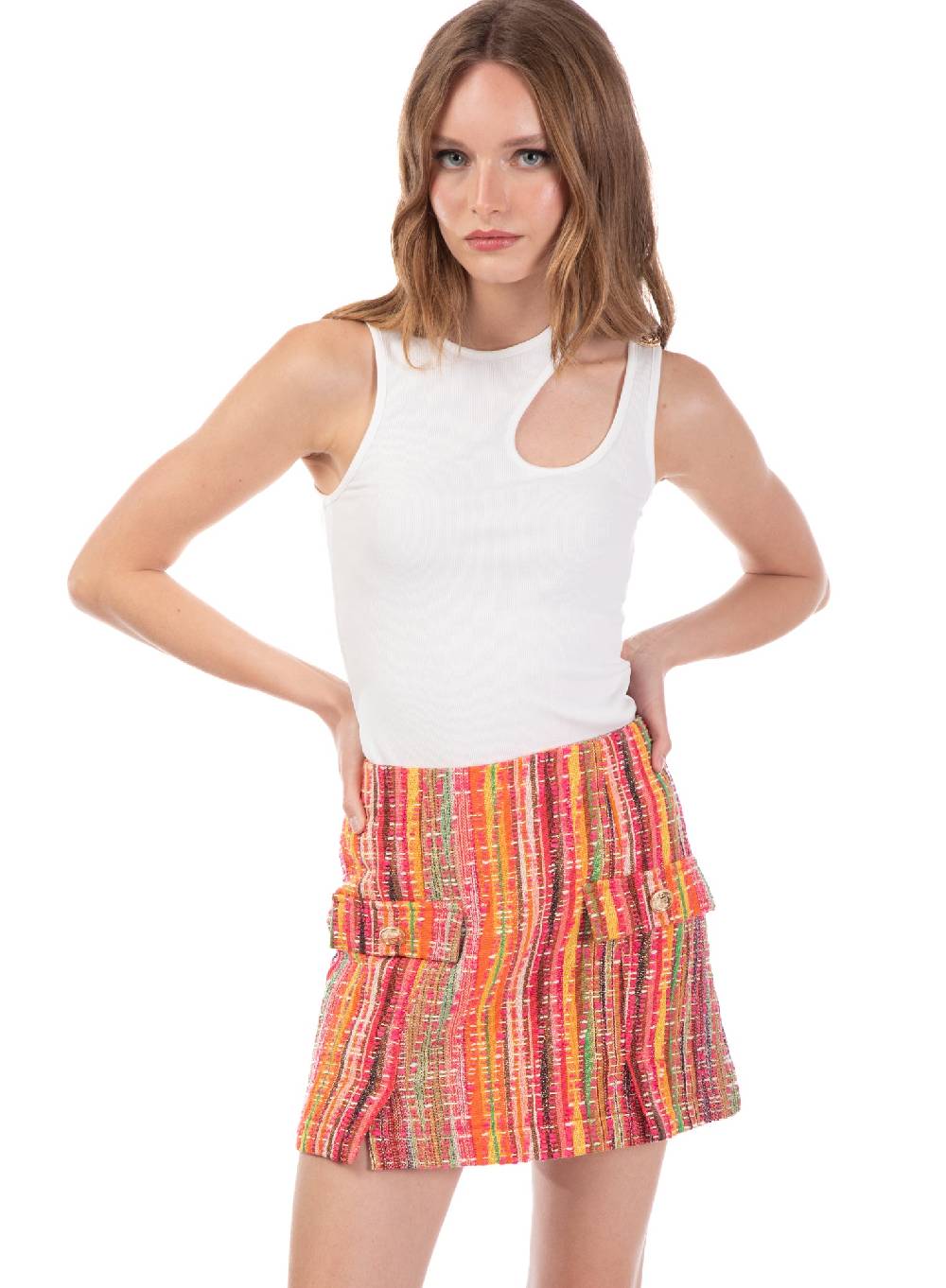Le Volière Gonna in tweed multicolor 2025