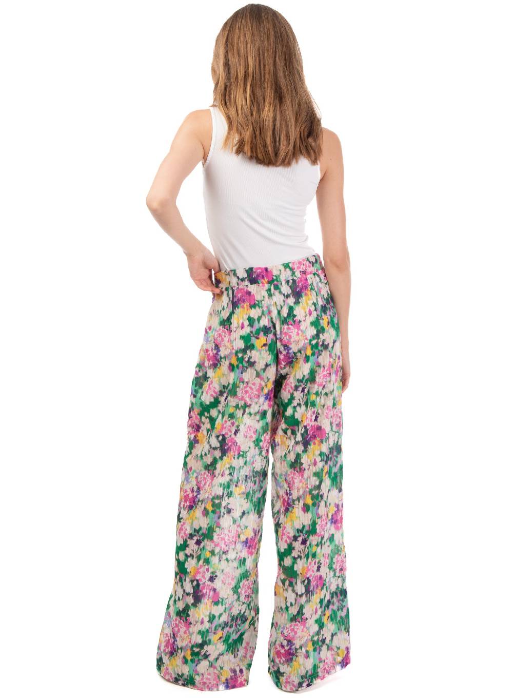 Le Volière Pantalone ampio floreale Vendita