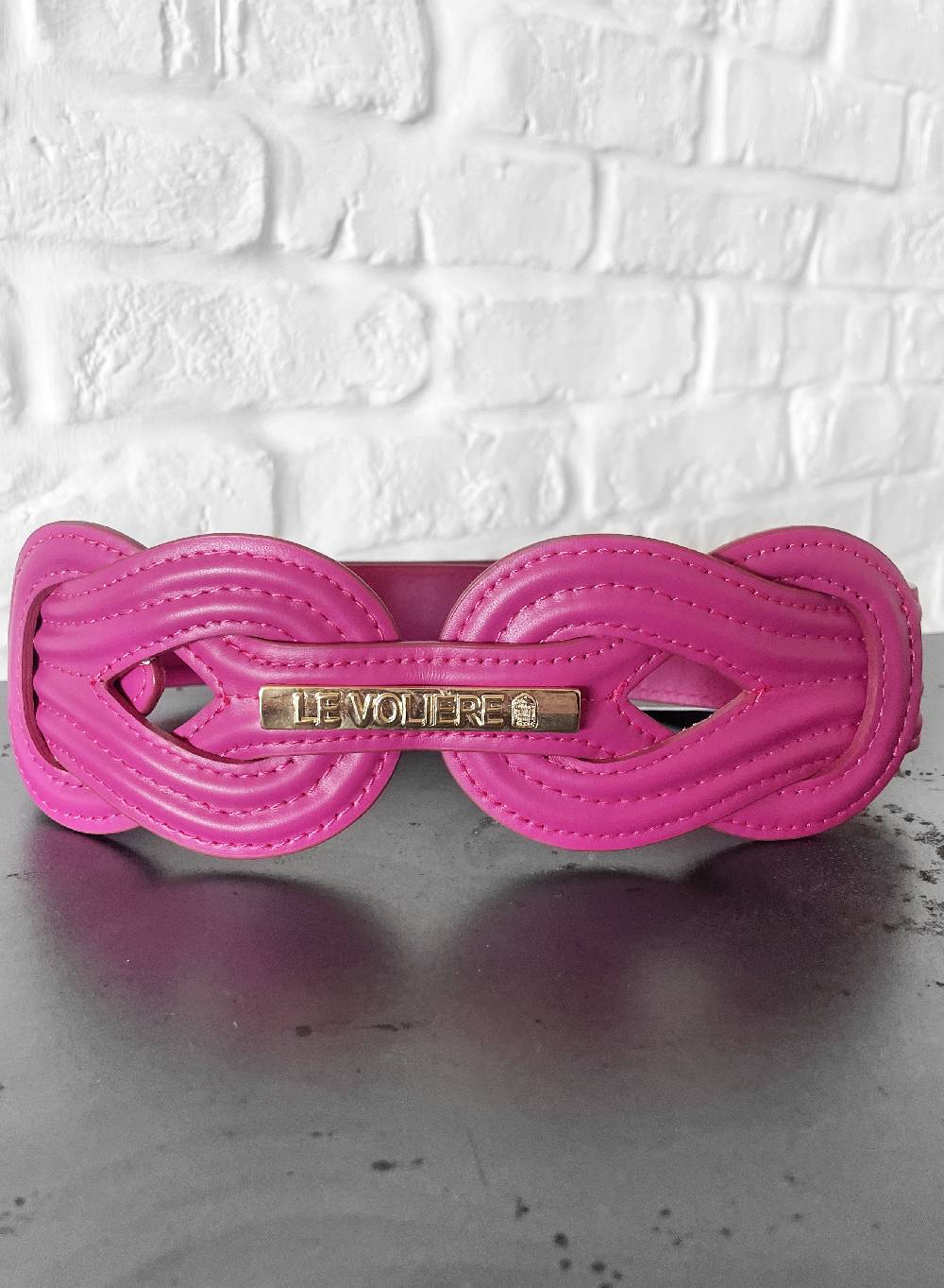 Le Volière Cintura fucsia con targhetta oro Outlet