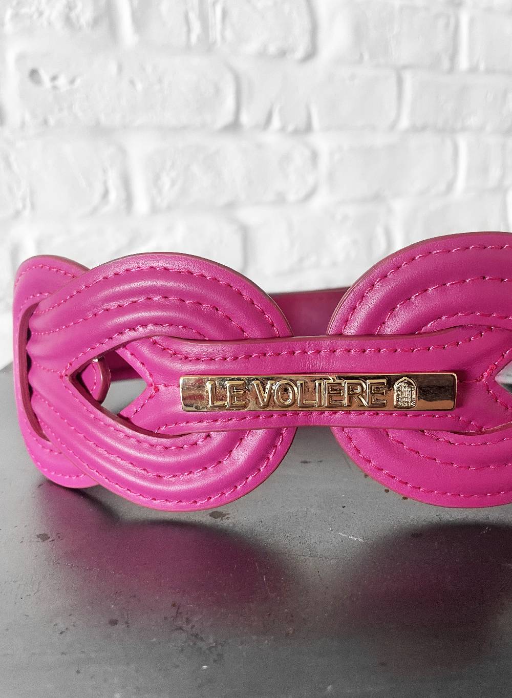Le Volière Cintura fucsia con targhetta oro Outlet