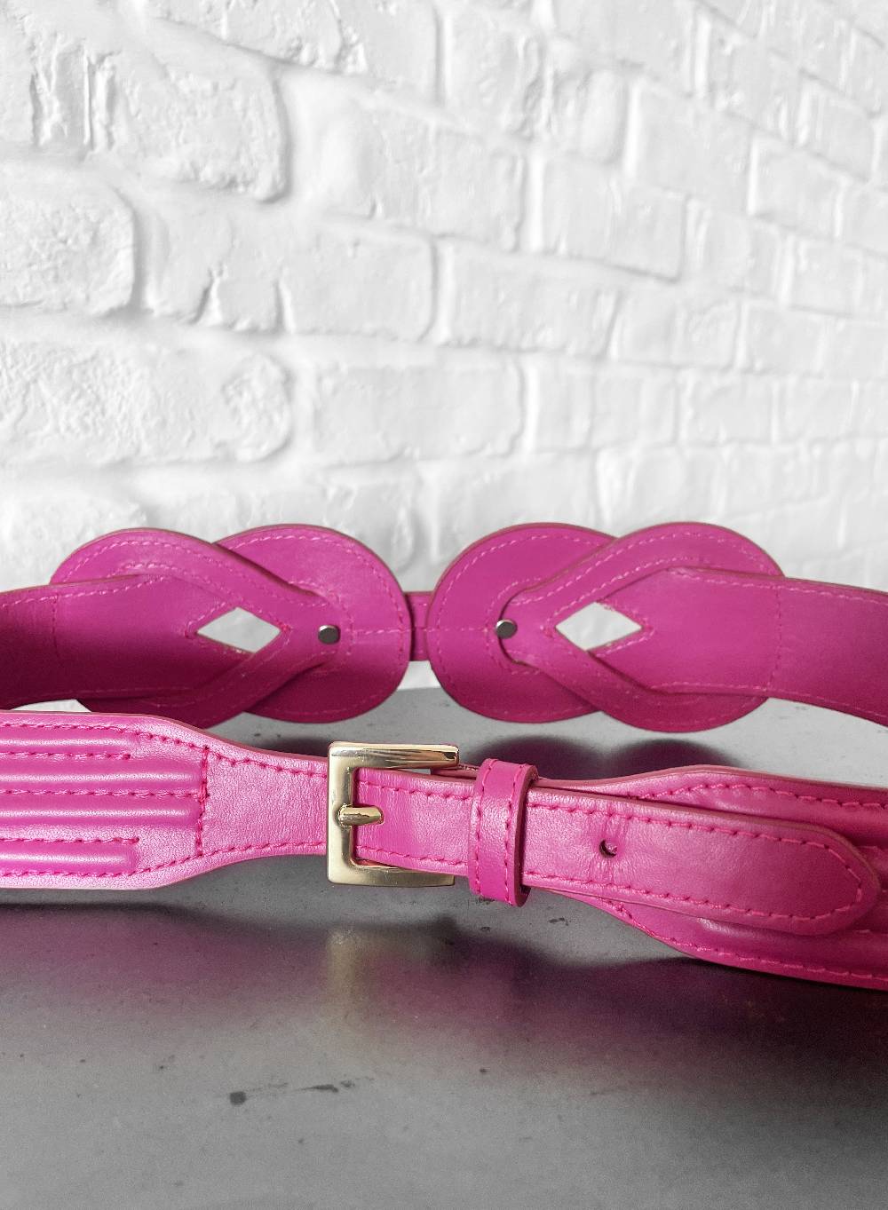 Le Volière Cintura fucsia con targhetta oro Outlet
