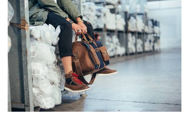 Kjøre Project Leather / Denim 25 Oz Travel Bag Negozi Online