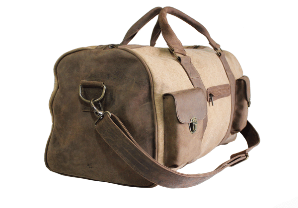 Kjøre Project Leather / Canvas Travel Bag Consegna Veloce