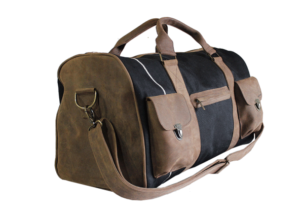 Kjøre Project Leather / Denim Boucanier Travel Bag In Linea