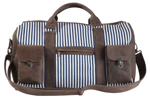Kjøre Project Leather / Denim Barbados Travel Bag Nuovo