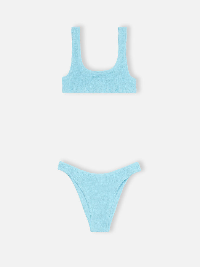 ﻿Mc2 Saint Barth Bikini donna azzurro classico stropicciato Naima Elise Nuova