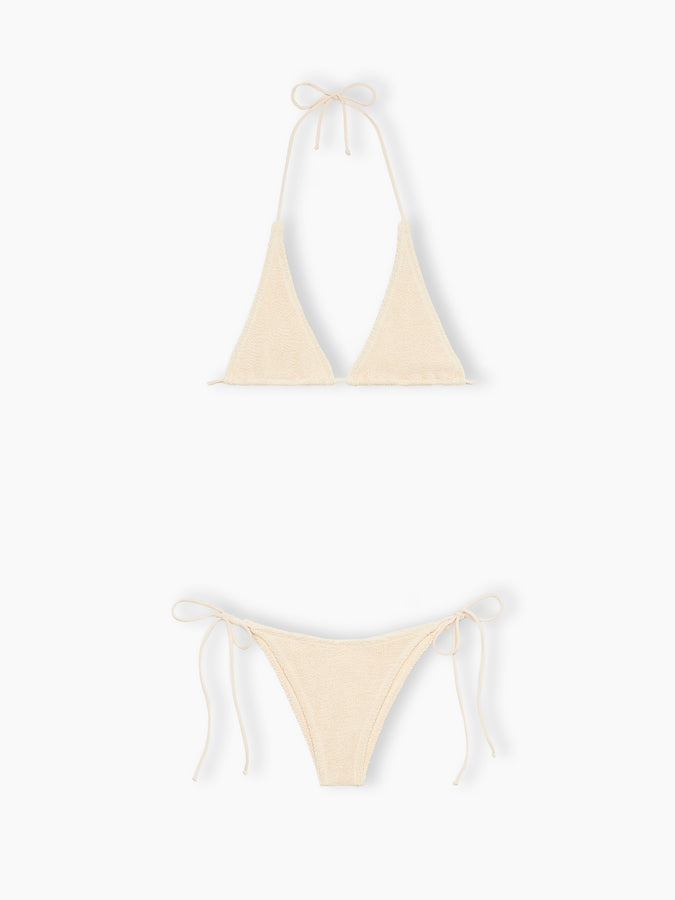 Mc2 Saint Barth Woman cream crinkle triangle bikini Guiana Marielle Italy