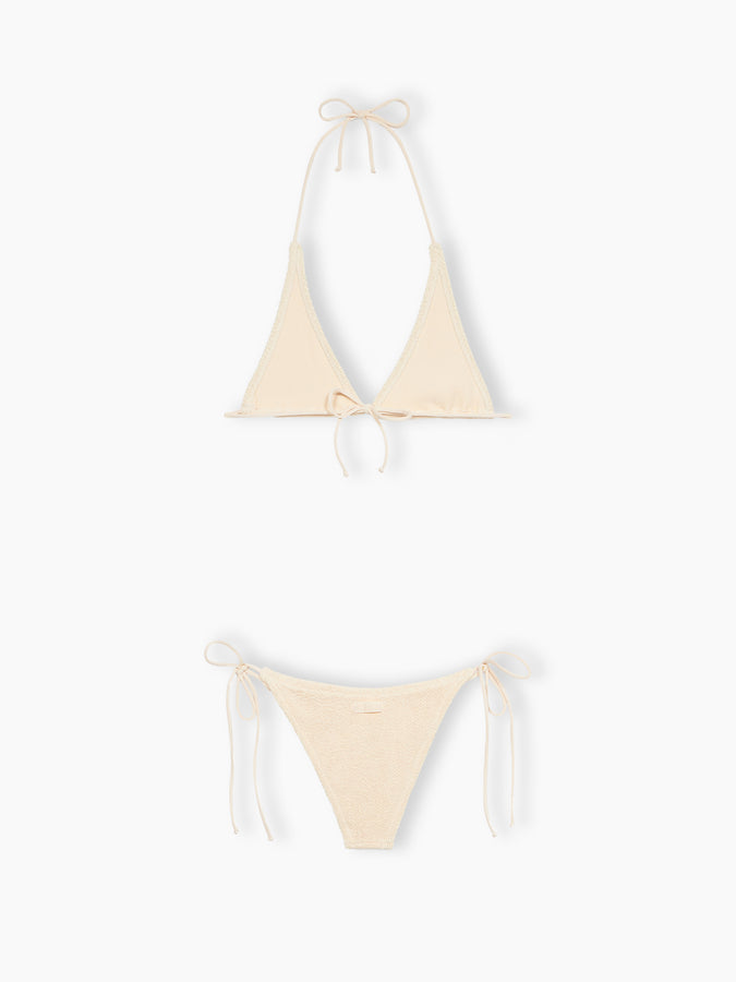 Mc2 Saint Barth Woman cream crinkle triangle bikini Guiana Marielle Italy
