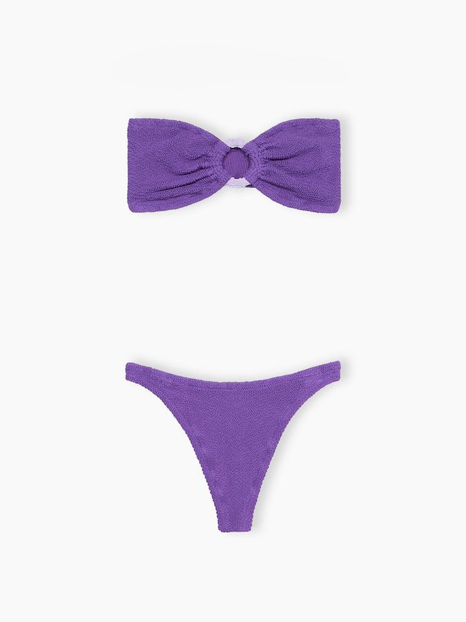 Mc2 Saint Barth Bikini donna a fascia viola stropicciato Yulia Naomi Italia