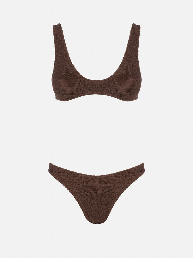 Mc2 Saint Barth Bikini da donna a bralette marrone crinkle Pamy Elise Qualità Garantita