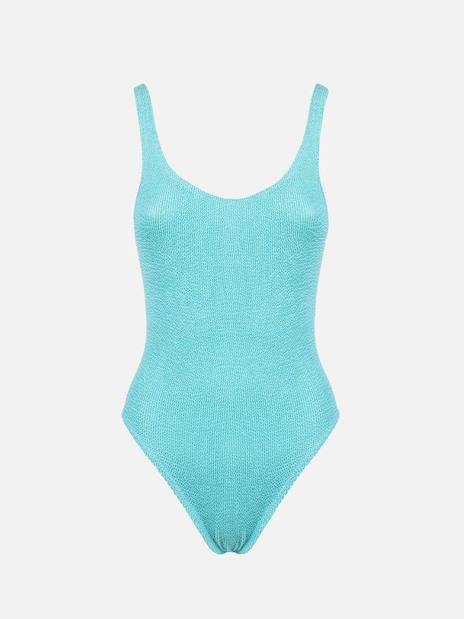 Mc2 Saint Barth Costume intero da donna verde acqua crinkle Lora Negozi Online
