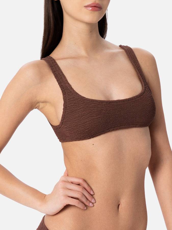 Mc2 Saint Barth Bikini da donna a bralette marrone crinkle Naima Elise Fino Al -60%