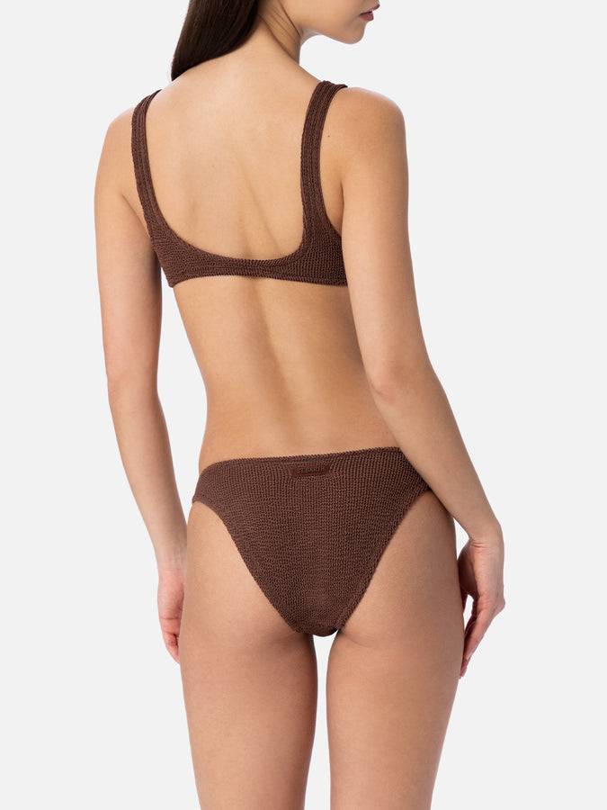Mc2 Saint Barth Bikini da donna a bralette marrone crinkle Naima Elise Fino Al -60%
