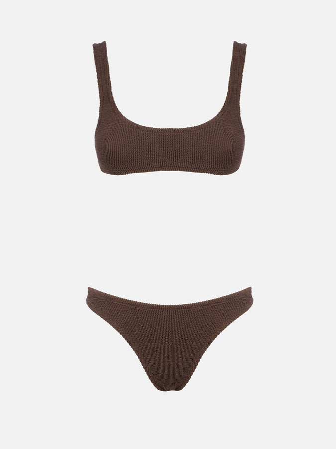 Mc2 Saint Barth Bikini da donna a bralette marrone crinkle Naima Elise Fino Al -60%