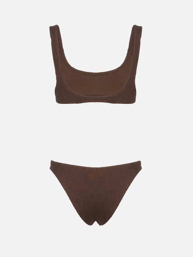 Mc2 Saint Barth Bikini da donna a bralette marrone crinkle Naima Elise Fino Al -60%