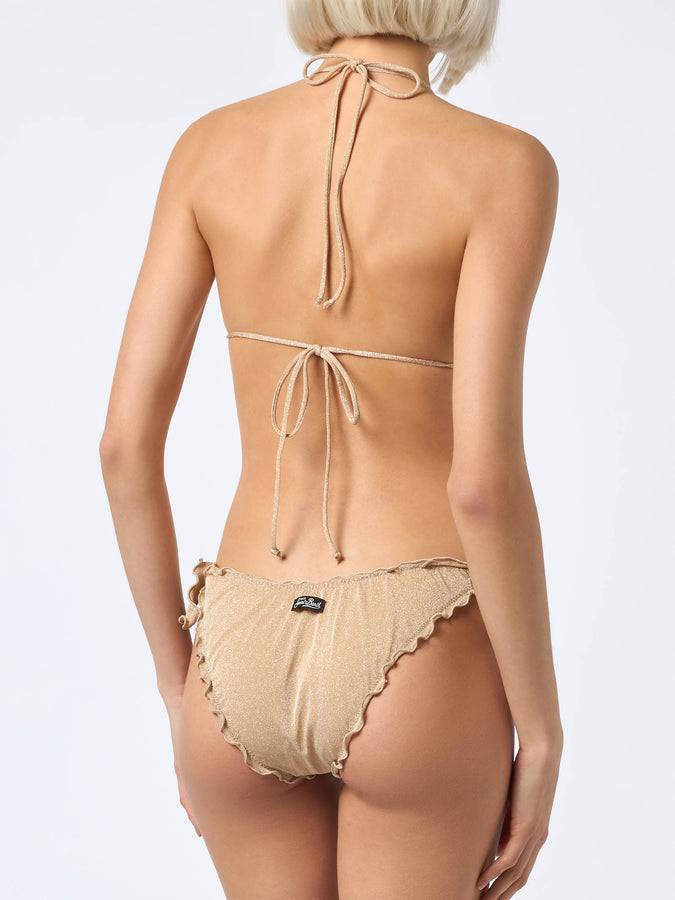 Mc2 Saint Barth Bikini da donna classico a triangolo oro lurex Sagittarius Moon Convenienza