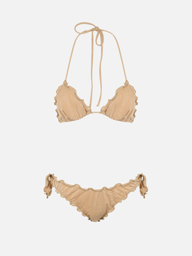 Mc2 Saint Barth Bikini da donna classico a triangolo oro lurex Sagittarius Moon Convenienza
