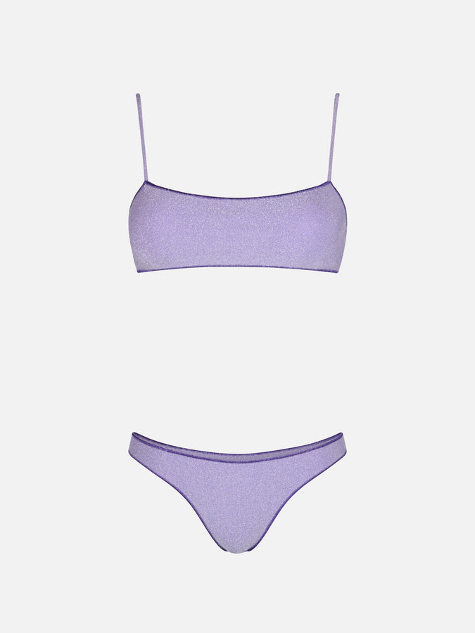 Mc2 Saint Barth Bikini da donna a bralette lilla lurex Sadie Naomi Sconto