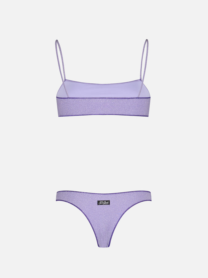 Mc2 Saint Barth Bikini da donna a bralette lilla lurex Sadie Naomi Sconto