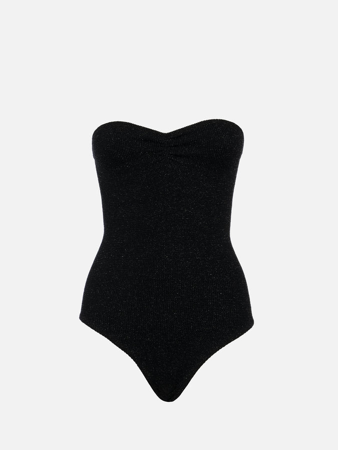 Mc2 Saint Barth Costume intero da donna senza spalline in lurex nero Soleil Offerte