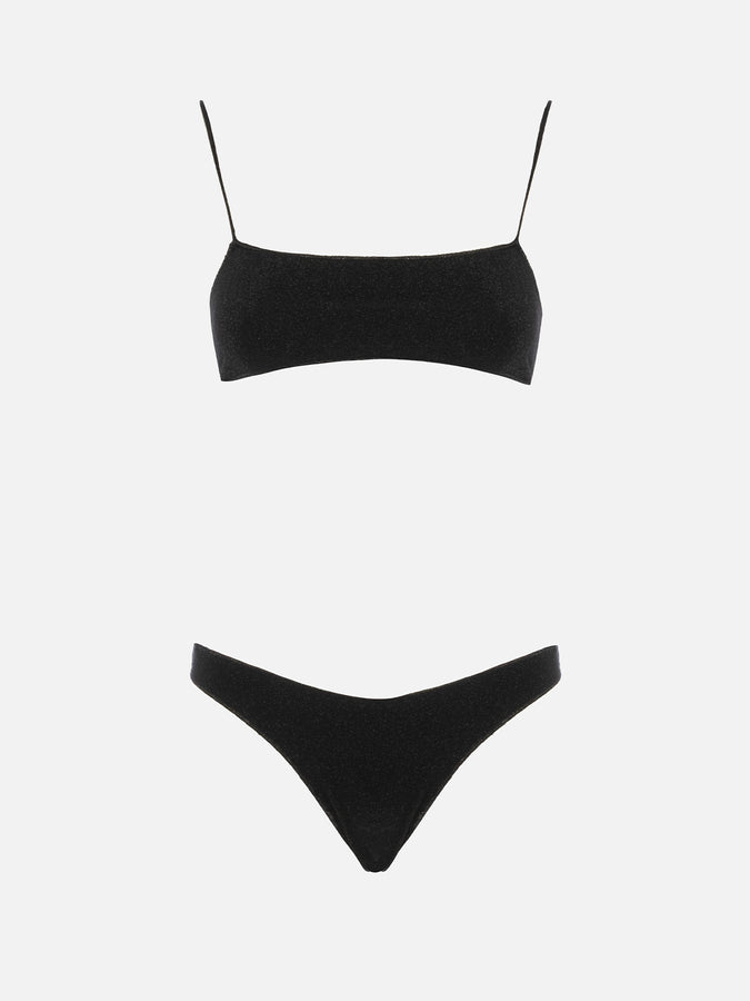 Mc2 Saint Barth Bikini da donna a bralette nero in lurex Sadie Naomi Vendita Calda