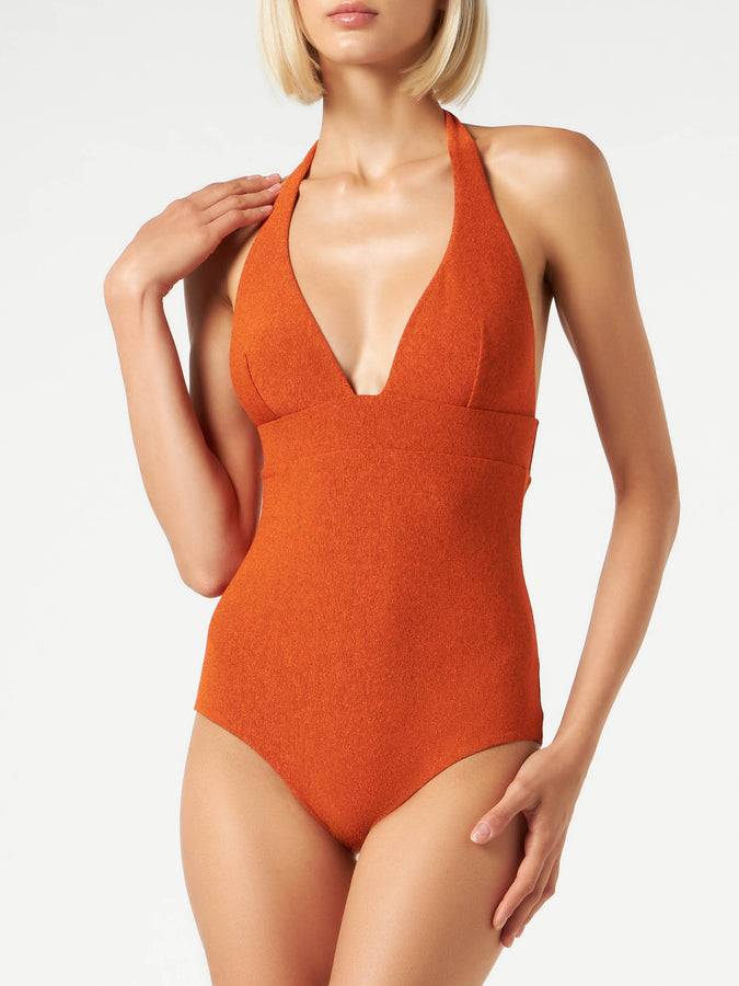 Mc2 Saint Barth Costume intero in lurex arancione I Più Venduti