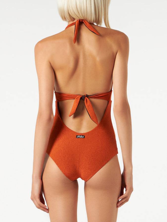 Mc2 Saint Barth Costume intero in lurex arancione I Più Venduti