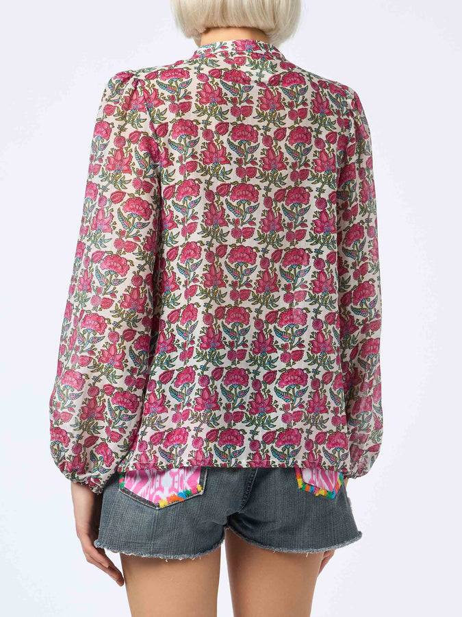 Mc2 Saint Barth Blusa da donna in voile di seta Harper Nuovo