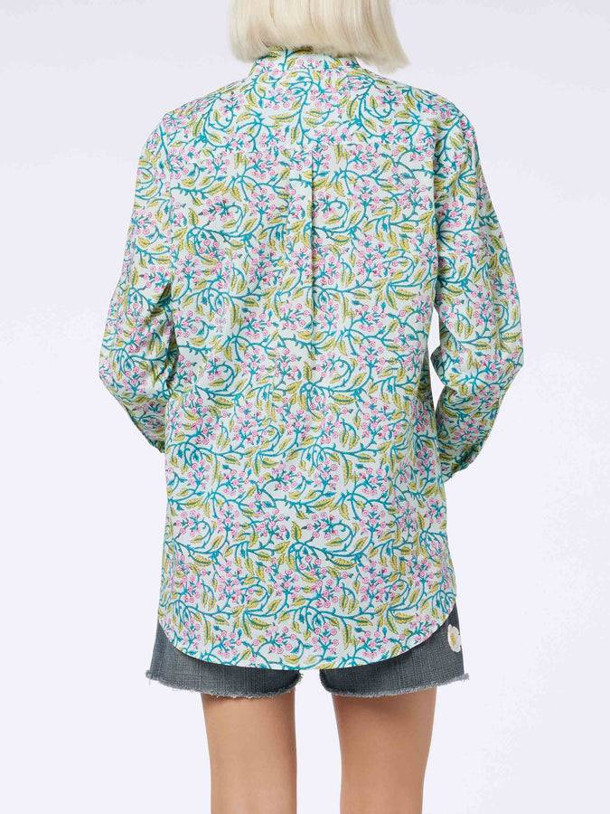 Mc2 Saint Barth Camicia da donna over Brigitte in cotone con stampa fiori Vendita