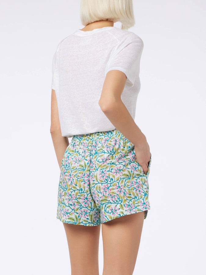 Mc2 Saint Barth Pantaloncini da donna pull up a fiori in cotone Meave Promozione