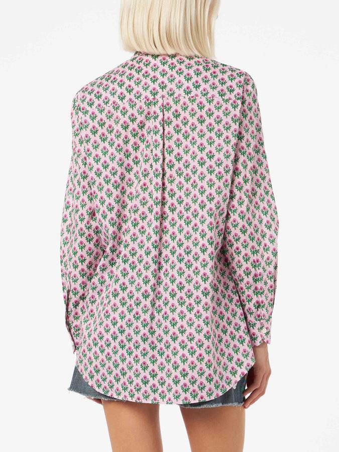 Mc2 Saint Barth Camicia da donna over Brigitte in cotone con stampa fiori Soddisfazione Garantita