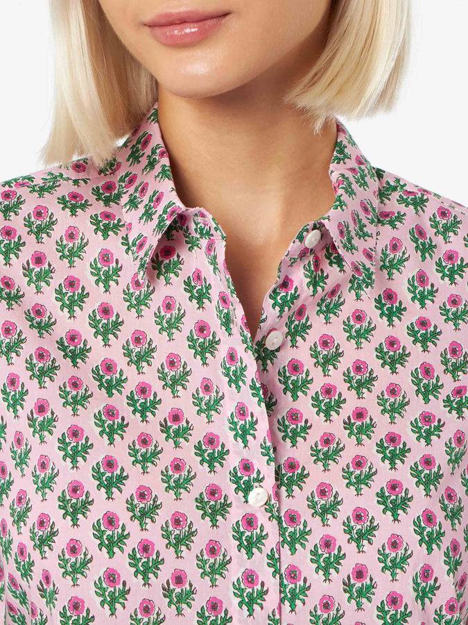 Mc2 Saint Barth Camicia da donna over Brigitte in cotone con stampa fiori Soddisfazione Garantita