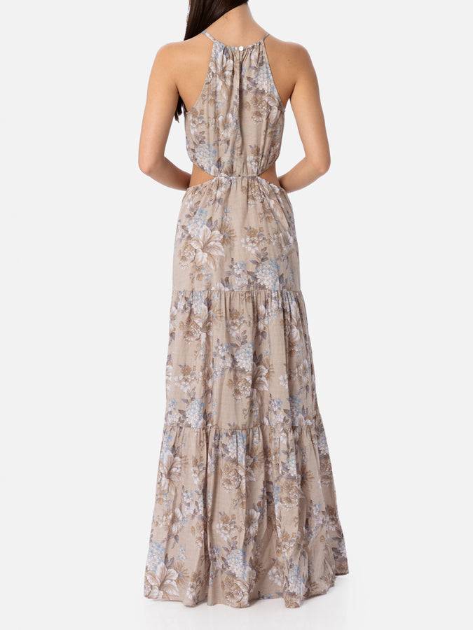 Mc2 Saint Barth woman cut out long dress Kaby with flower print Grandi sconti