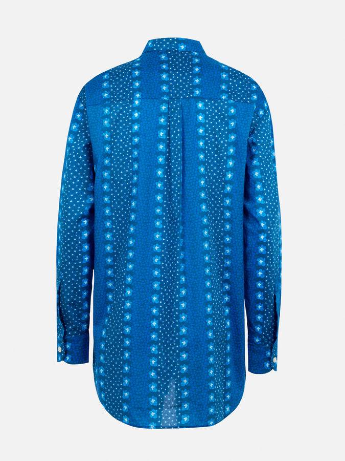 Mc2 Saint Barth Camicia da donna Brigitte in cotone con stampa fiori indaco Convenienza