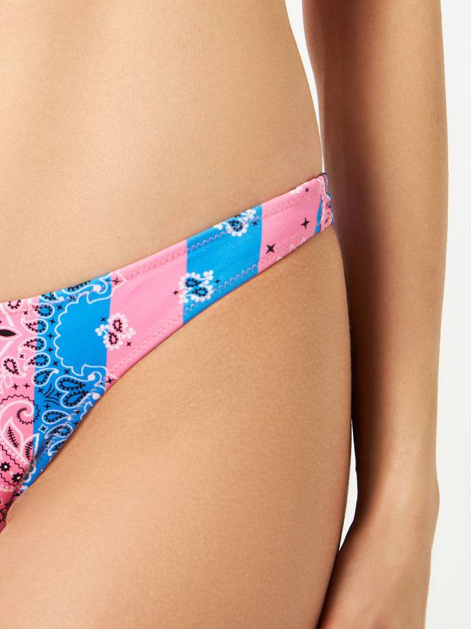 Mc2 Saint Barth Bikini da donna a bralette con stampa bandana a righe Sconto