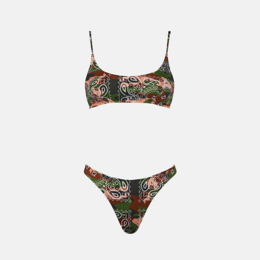 Mc2 Saint Barth Bikini da donna a bralette con stampa bandana mimetica Offerta