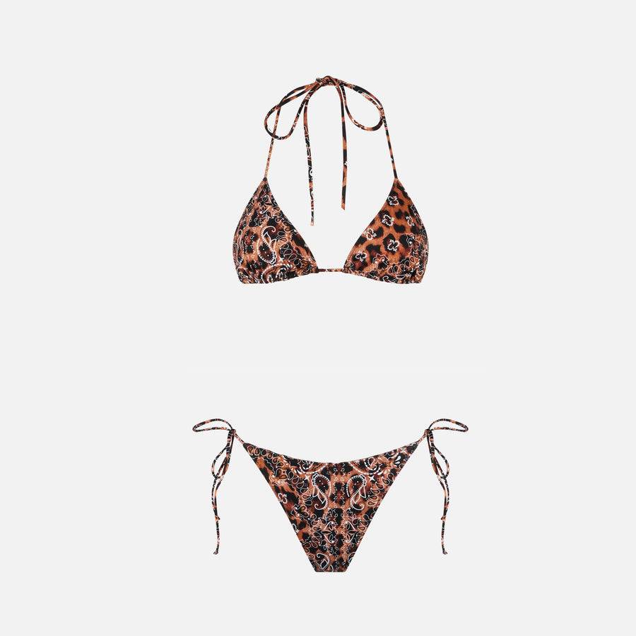 Mc2 Saint Barth Bikini da donna a triangolo con stampa bandana leo Saldi