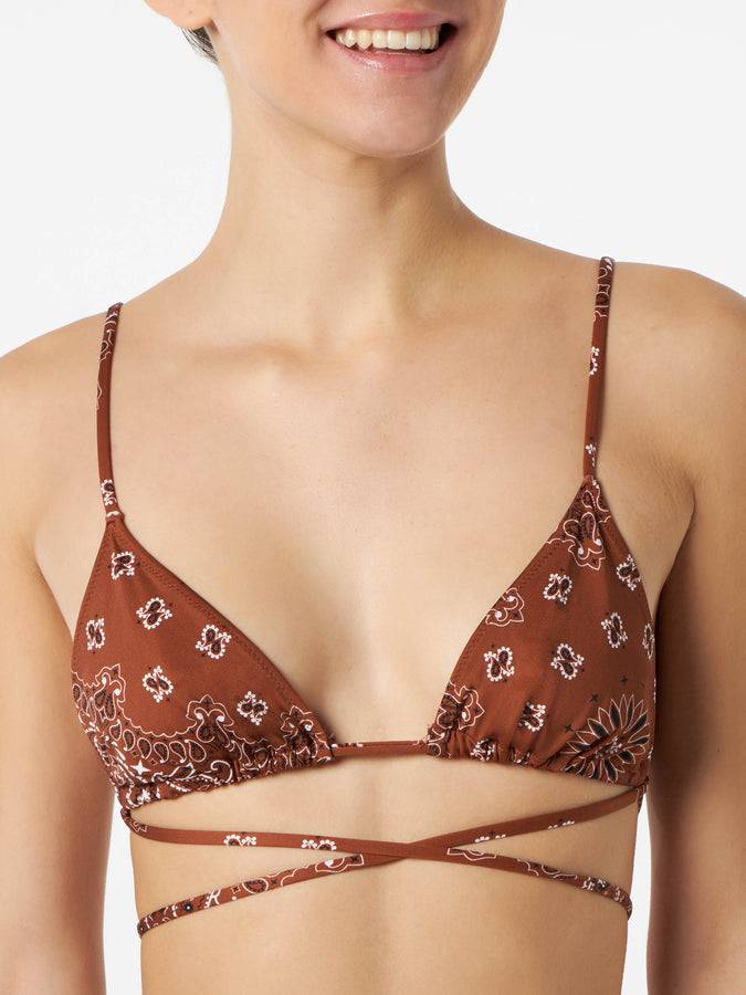 Mc2 Saint Barth Bikini da donna a triangolo bandana con slip da bagno sgambato In Saldo