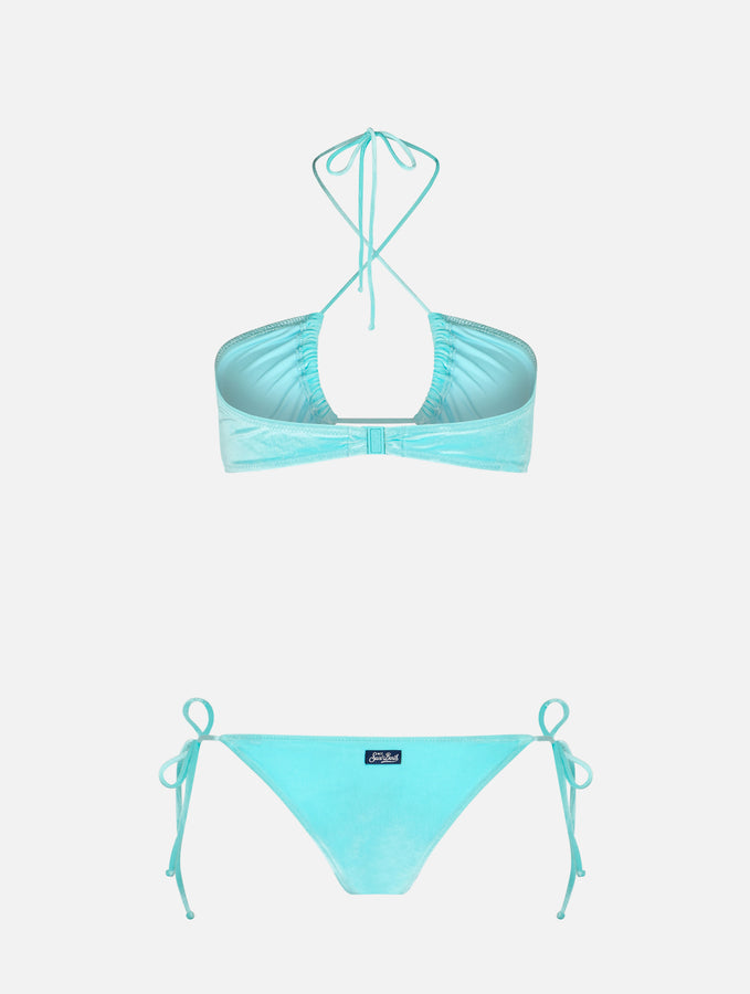 Mc2 Saint Barth Bikini da donna a fascia in ciniglia verde acqua Italia