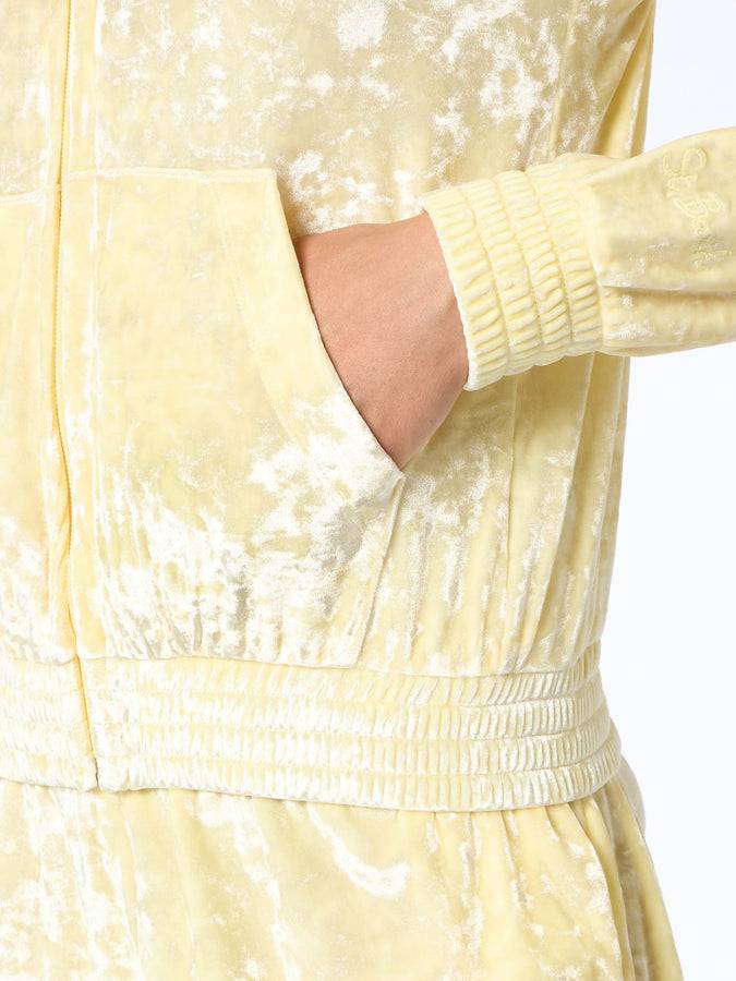Mc2 Saint Barth Woman pale yellow chenille zipped hoodie Jasmine Vendita