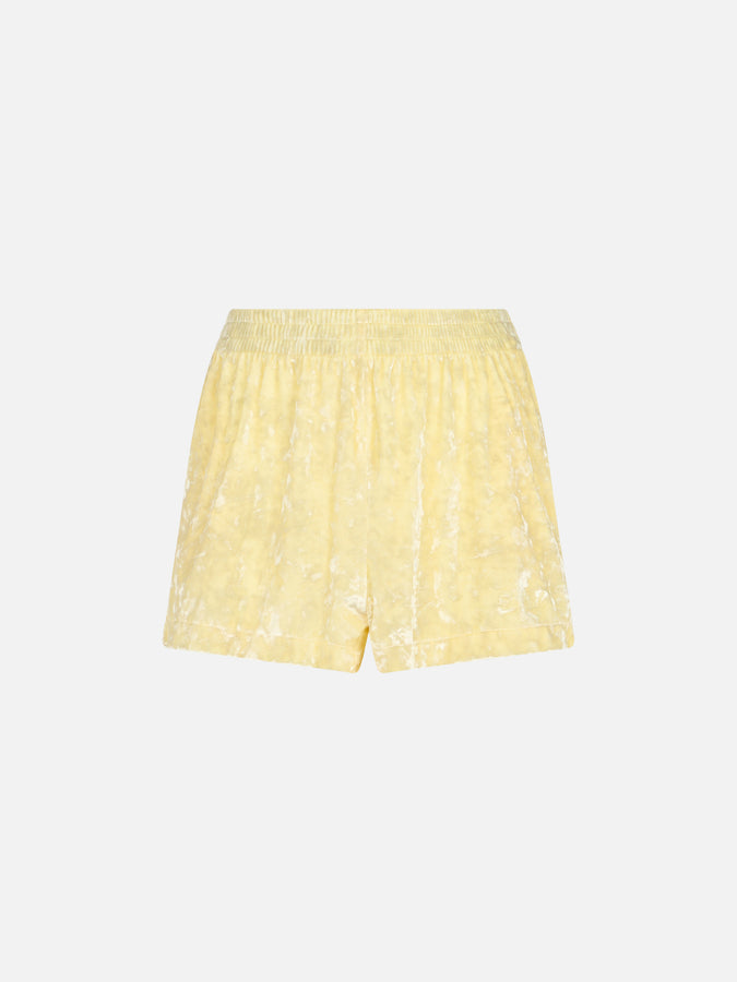 Mc2 Saint Barth Woman pale yellow chenille pull up shorts Cate Promozione