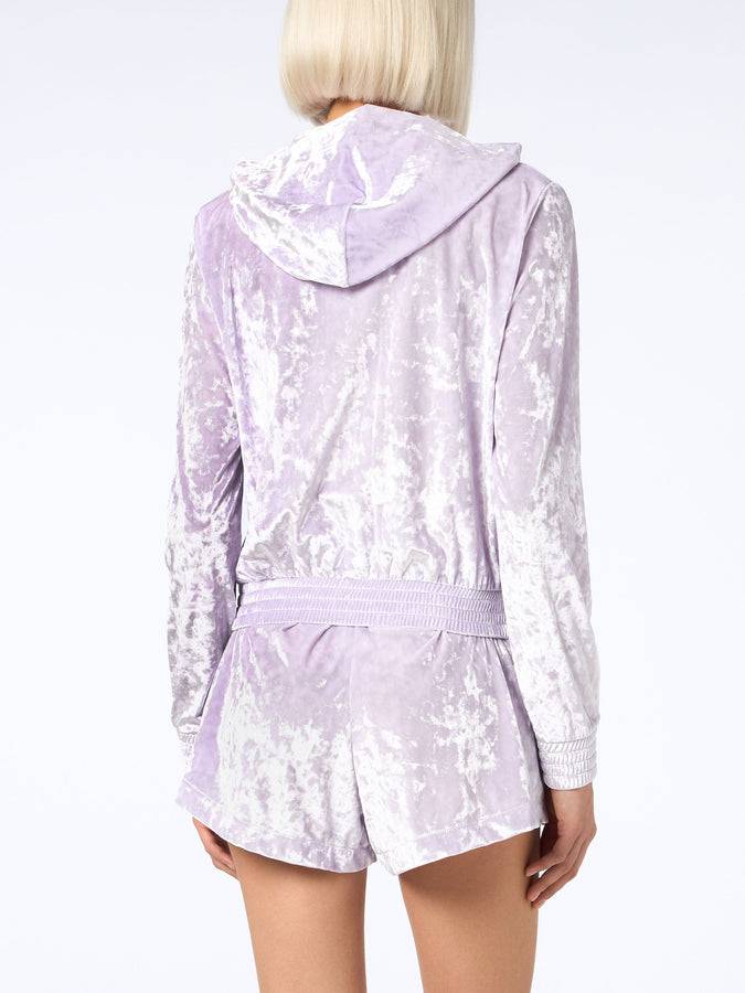 Mc2 Saint Barth Woman lilac chenille zipped hoodie Jasmine Spedizione Gratuita
