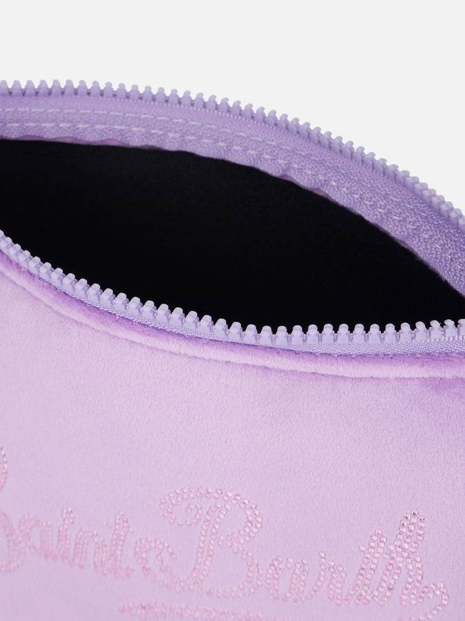 Mc2 Saint Barth Pochette Aline in ciniglia lilla con strass Negozi Online