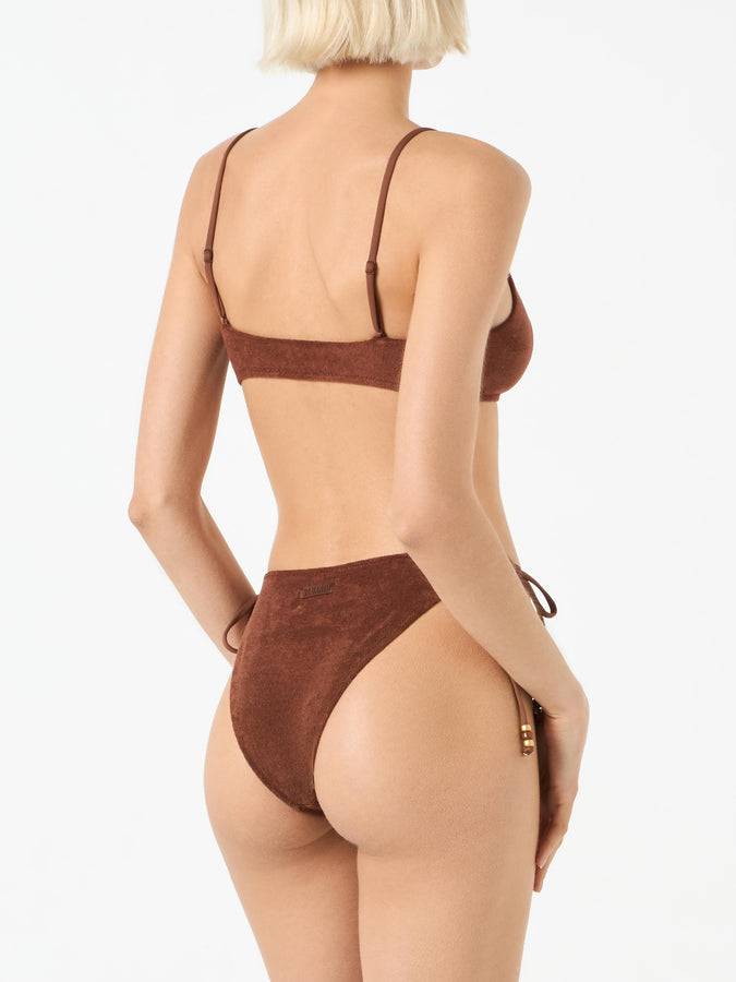 Mc2 Saint Barth Bikini da donna a bralette in spugna marrone Sottocosto