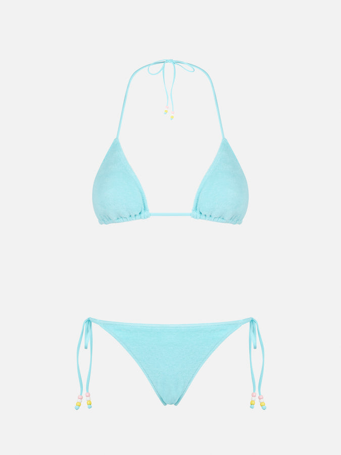 Mc2 Saint Barth Bikini da donna a triangolo in spugna verde acqua Convenienza