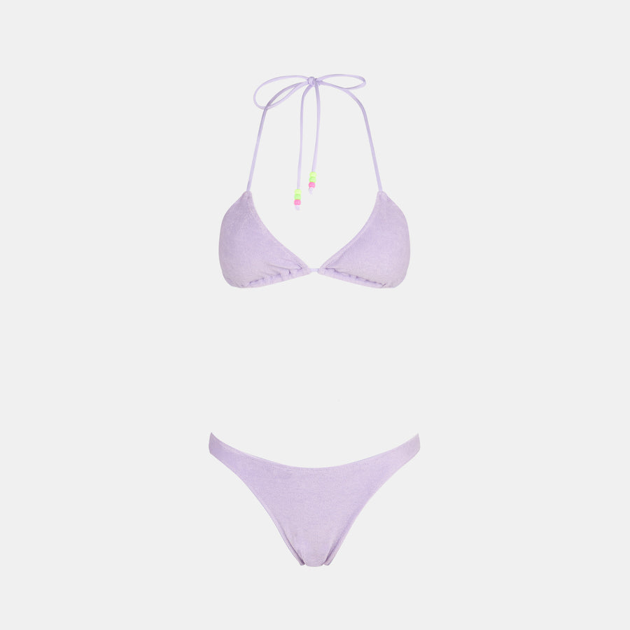 Mc2 Saint Barth Bikini da donna a triangolo spugna lilla con charms Offerta