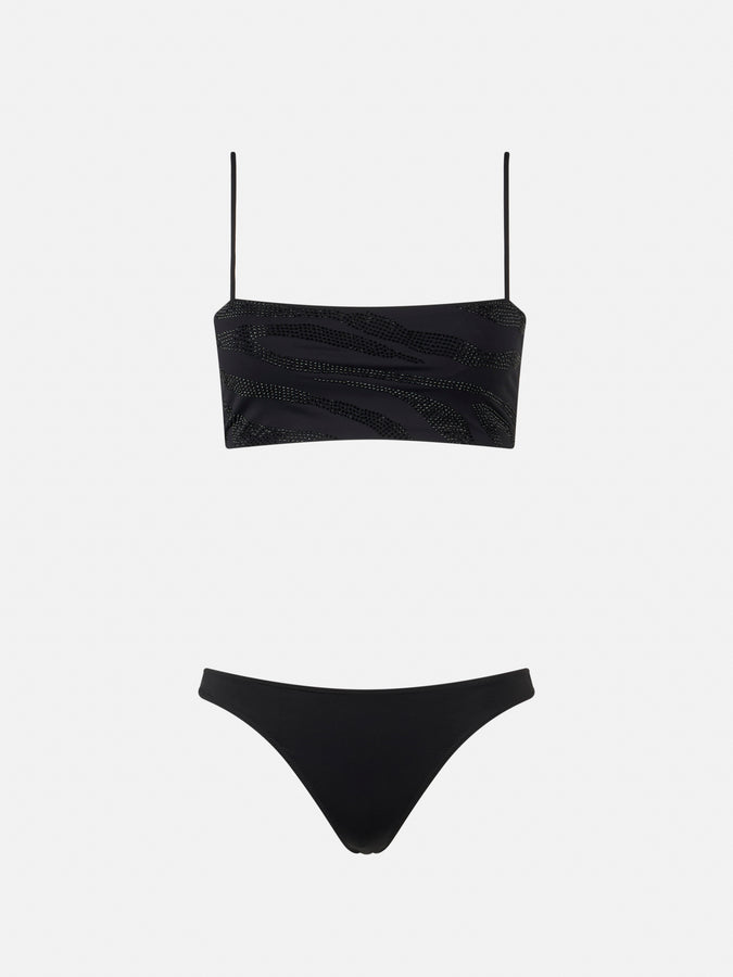 Mc2 Saint Barth Bikini donna a fascia zebrato Athena Naomi con strass Vendita Economica