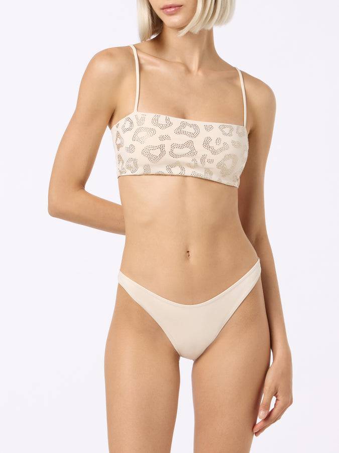 Mc2 Saint Barth Bikini donna a fascia animalier Athena Naomi con strass Saldi Di Fabbrica