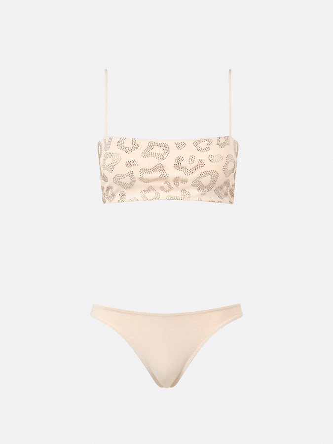 Mc2 Saint Barth Bikini donna a fascia animalier Athena Naomi con strass Saldi Di Fabbrica